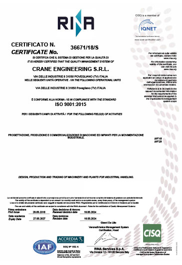 CERTIFICATO ISO 9001:2015